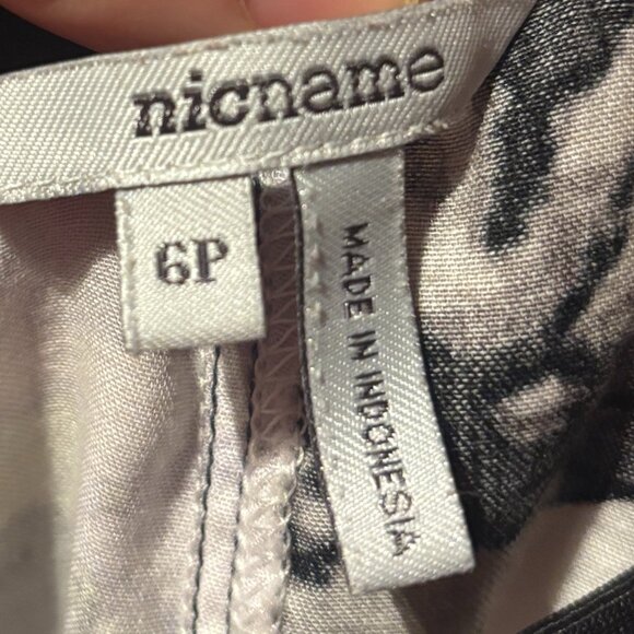 Nicname Floral Pink, White & Black A-Line Midi Skirt 6P - Picture 3 of 6